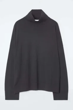 Sale COS MERINO WOOL TURTLENECK SWEATER BLACK