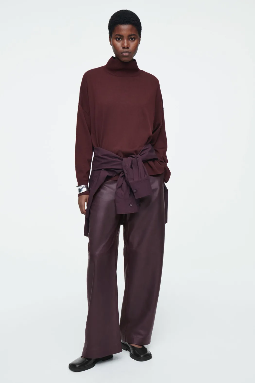 Sale COS MERINO WOOL TURTLENECK SWEATER BURGUNDY