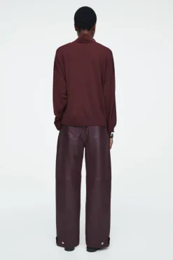 Sale COS MERINO WOOL TURTLENECK SWEATER BURGUNDY