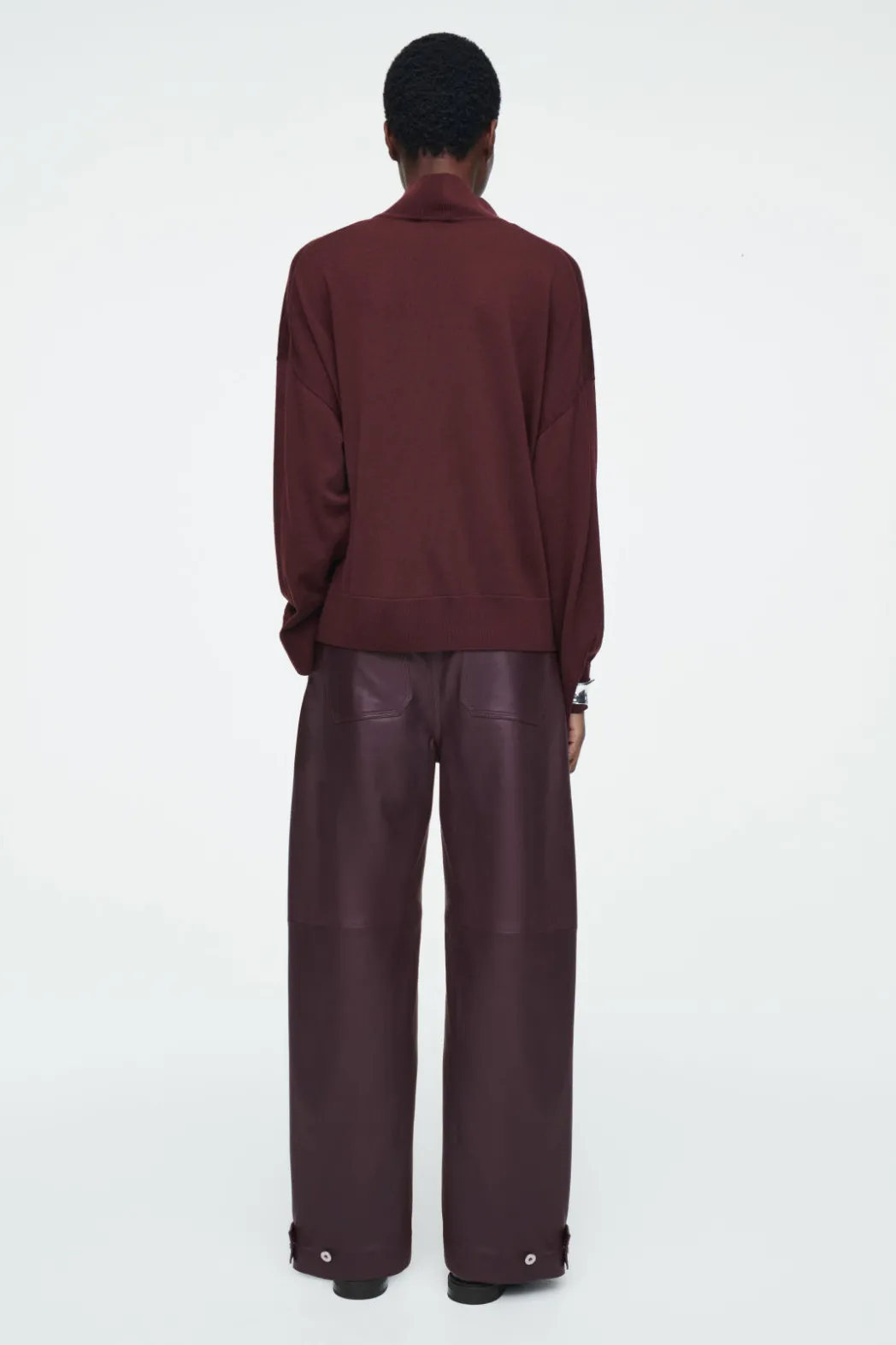 Sale COS MERINO WOOL TURTLENECK SWEATER BURGUNDY