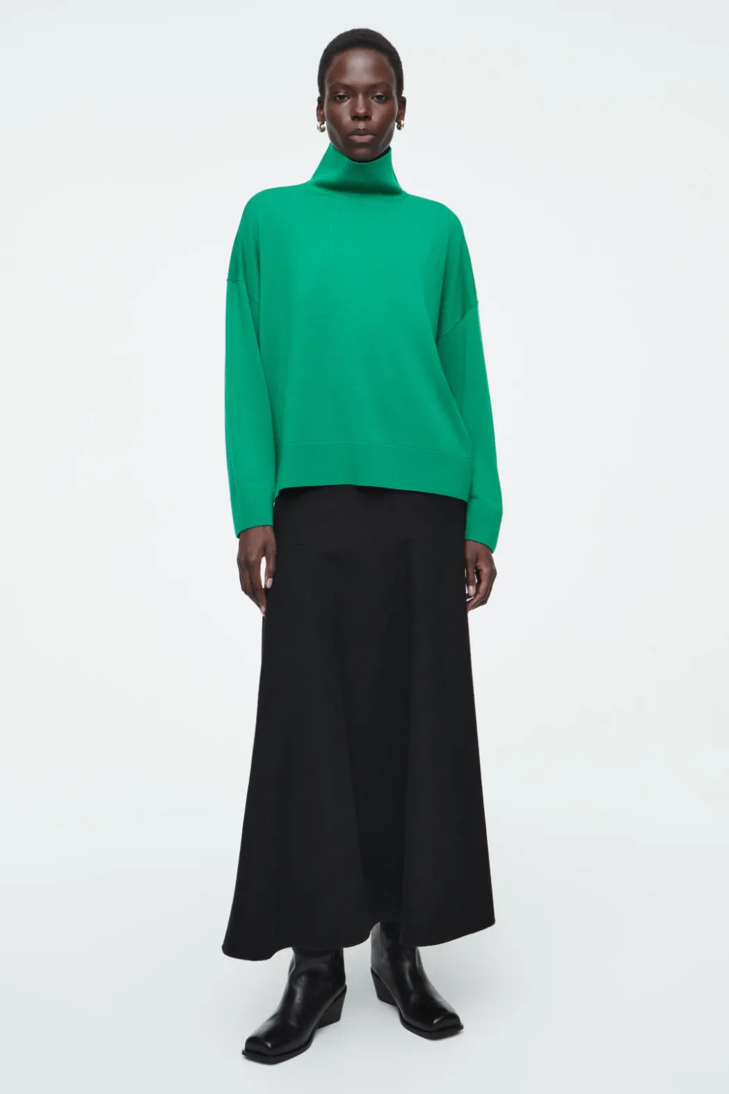 Clearance COS MERINO WOOL TURTLENECK SWEATER GREEN