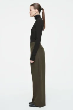 New COS MERINO WOOL TURTLENECK TOP BLACK
