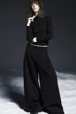 New COS MERINO WOOL TURTLENECK TOP BLACK