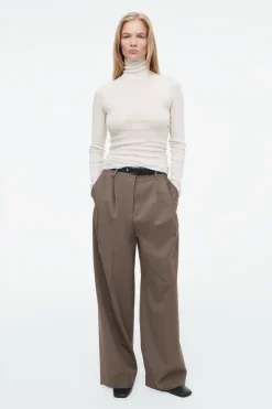 COS MERINO WOOL TURTLENECK TOP WHITE