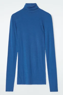 Clearance COS MERINO WOOL TURTLENECK TOP BRIGHT BLUE