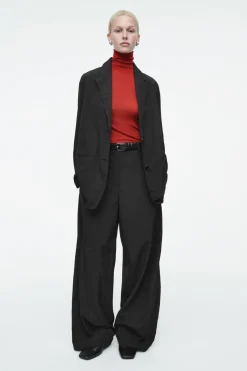 COS MERINO WOOL TURTLENECK TOP RED