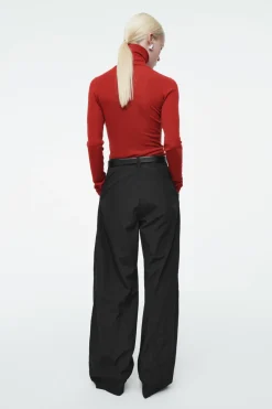 COS MERINO WOOL TURTLENECK TOP RED