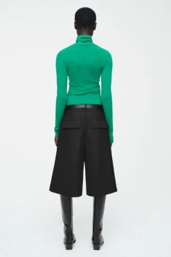 New COS MERINO WOOL TURTLENECK TOP GREEN