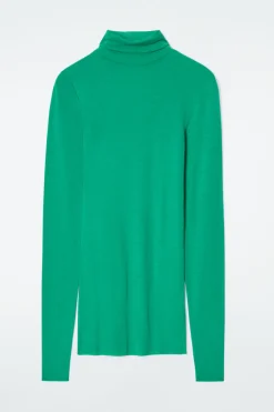 New COS MERINO WOOL TURTLENECK TOP GREEN