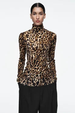 Hot COS MERINO WOOL TURTLENECK TOP LEOPARD