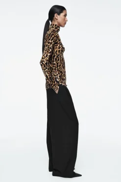 Hot COS MERINO WOOL TURTLENECK TOP LEOPARD