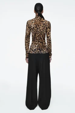 Hot COS MERINO WOOL TURTLENECK TOP LEOPARD