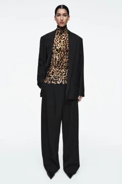 Hot COS MERINO WOOL TURTLENECK TOP LEOPARD