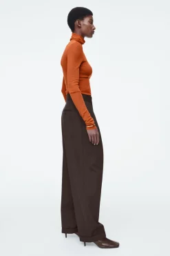 Discount COS MERINO WOOL TURTLENECK TOP ORANGE