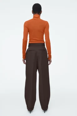 Discount COS MERINO WOOL TURTLENECK TOP ORANGE