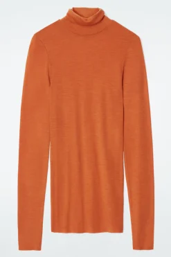 Discount COS MERINO WOOL TURTLENECK TOP ORANGE