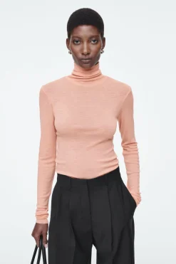 Sale COS MERINO WOOL TURTLENECK TOP APRICOT