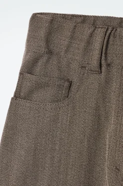 Clearance COS MERINO WOOL-BLEND WIDE-LEG PANTS BROWN