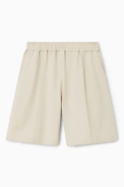 COS MID-WEIGHT JERSEY SHORTS ECRU