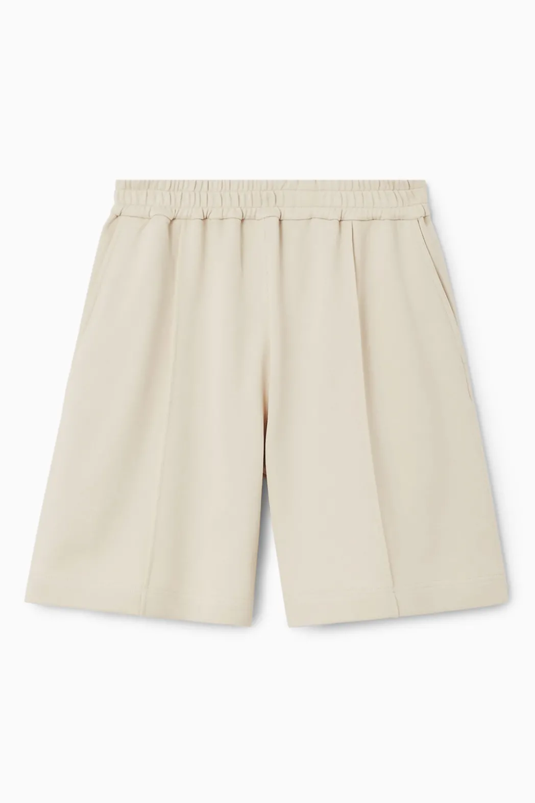 COS MID-WEIGHT JERSEY SHORTS ECRU