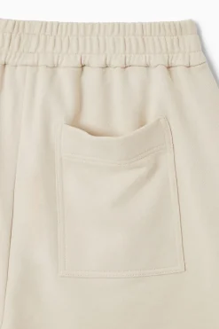 COS MID-WEIGHT JERSEY SHORTS ECRU