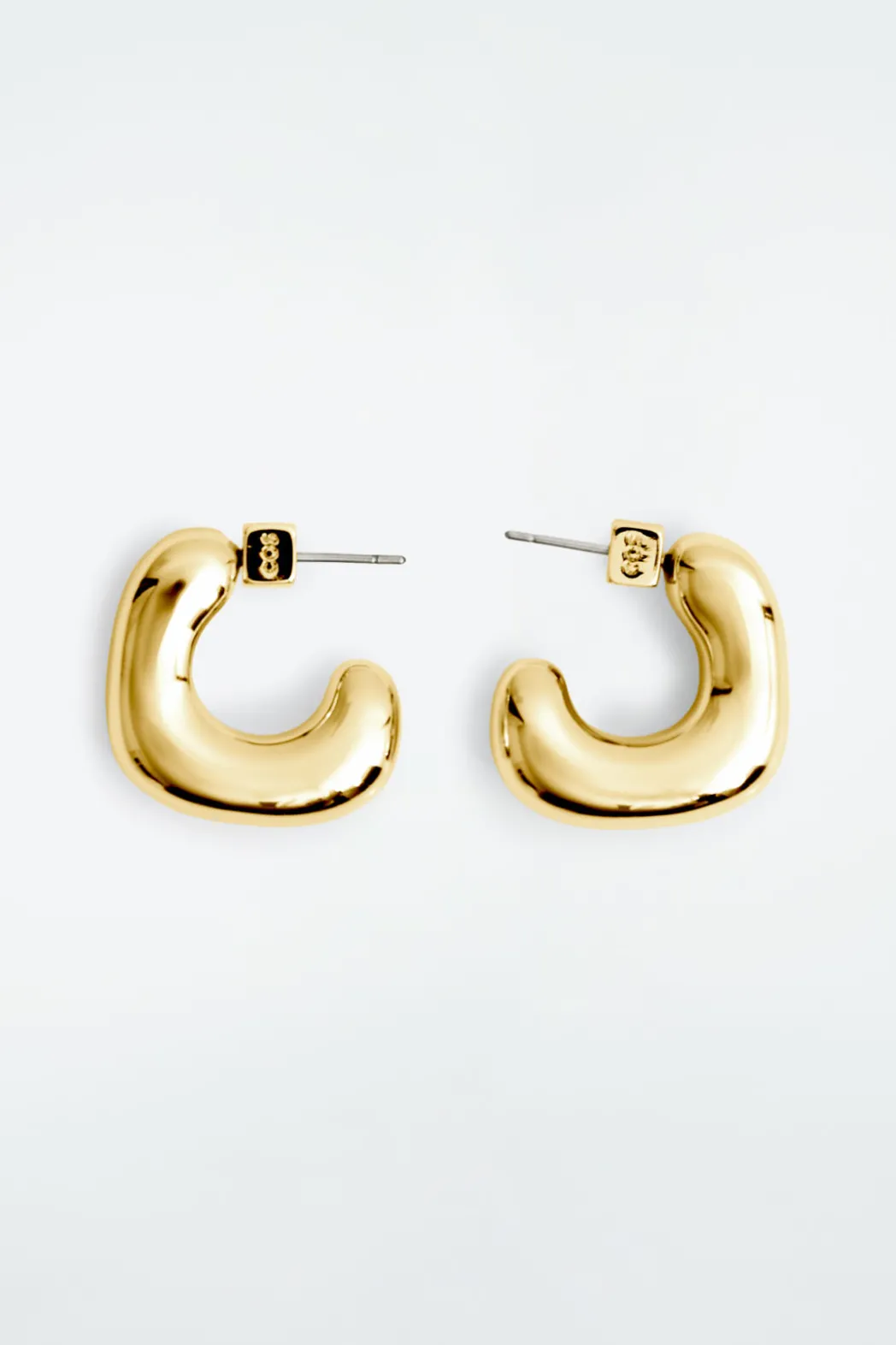 Clearance COS MINI CHUNKY SQUARED HOOP EARRINGS GOLD