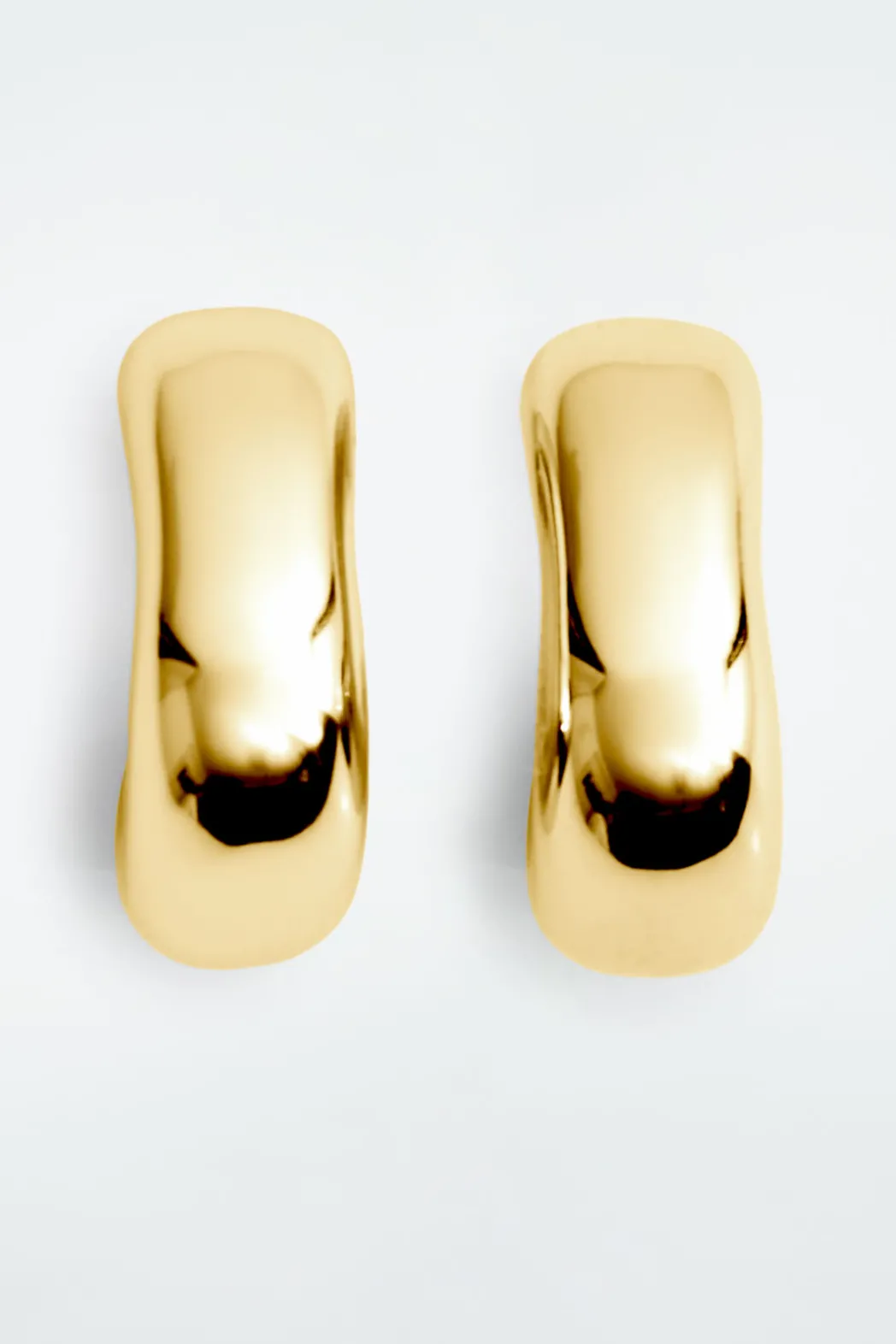 Clearance COS MINI CHUNKY SQUARED HOOP EARRINGS GOLD