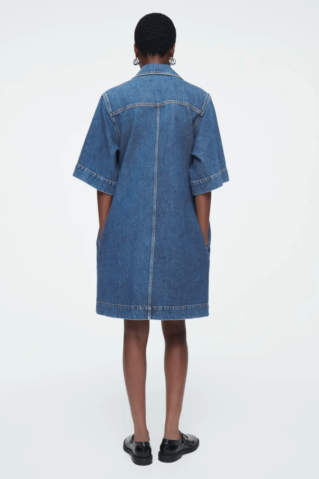 Best COS MINI DENIM SHIRT DRESS BLUE