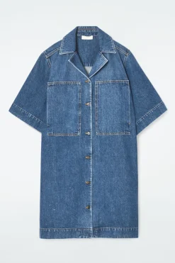 Best COS MINI DENIM SHIRT DRESS BLUE