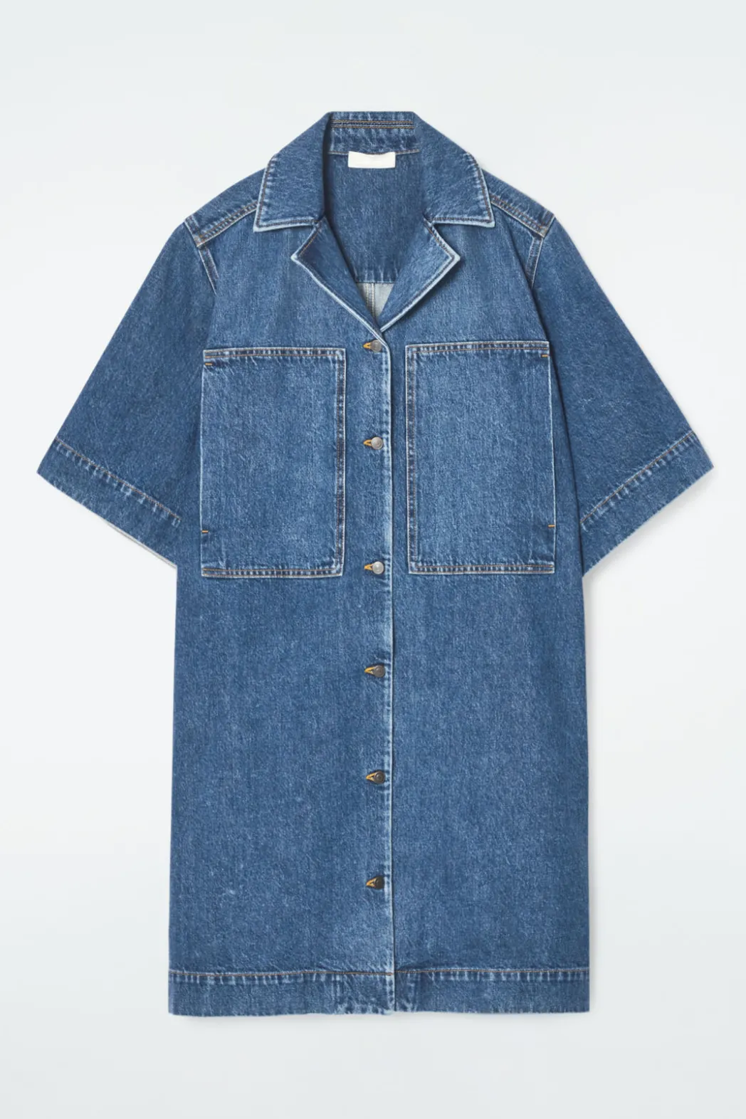 Best COS MINI DENIM SHIRT DRESS BLUE