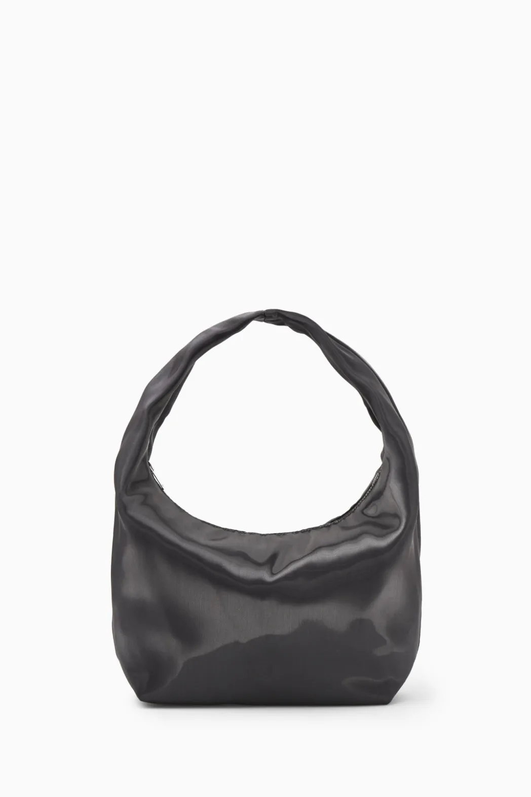Discount COS MINI SLING HIGH-SHINE SHOULDER BAG NAVY