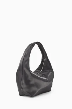 Discount COS MINI SLING HIGH-SHINE SHOULDER BAG NAVY