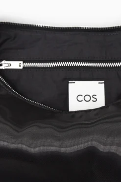 Discount COS MINI SLING HIGH-SHINE SHOULDER BAG NAVY