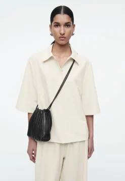 New COS MINIMAL COTTON-JERSEY POLO SHIRT ECRU