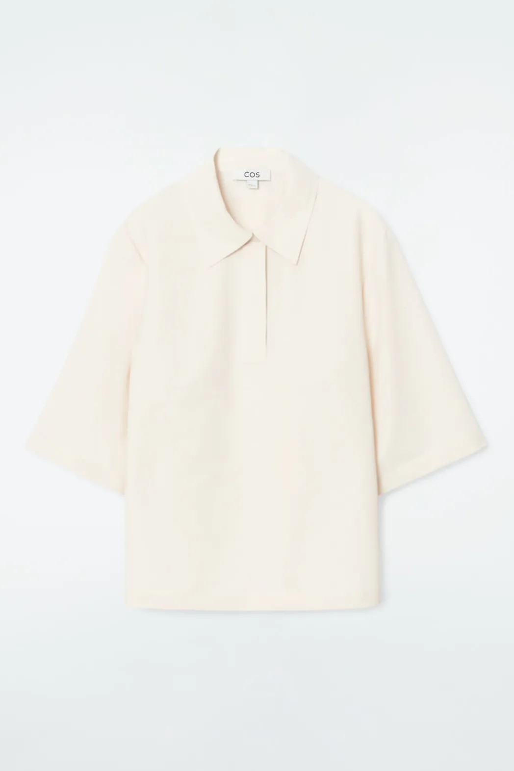 New COS MINIMAL COTTON-JERSEY POLO SHIRT ECRU