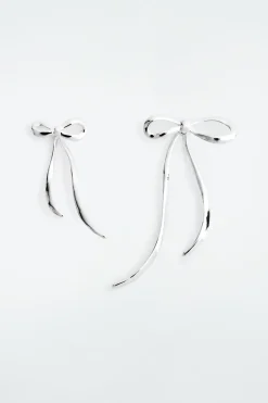Best COS MISMATCHED BOW EARRINGS SILVER