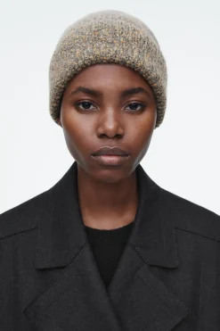 Discount COS MÉLANGE WOOL-BLEND BEANIE BEIGE MÉLANGE