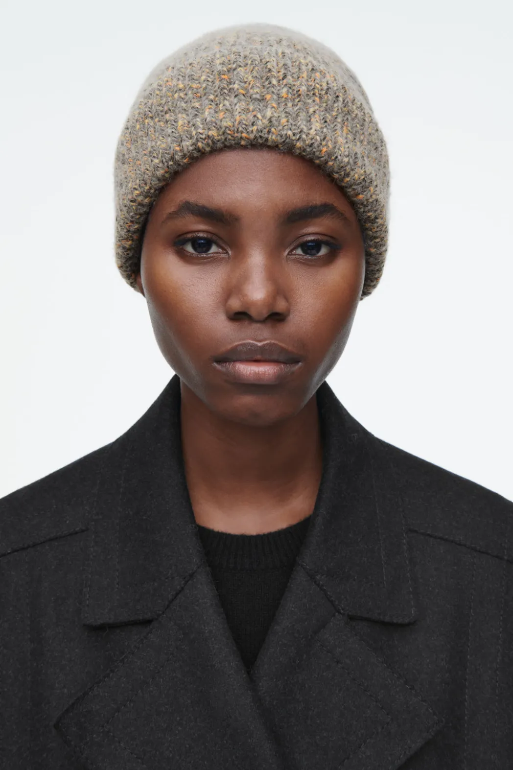 Discount COS MÉLANGE WOOL-BLEND BEANIE BEIGE MÉLANGE
