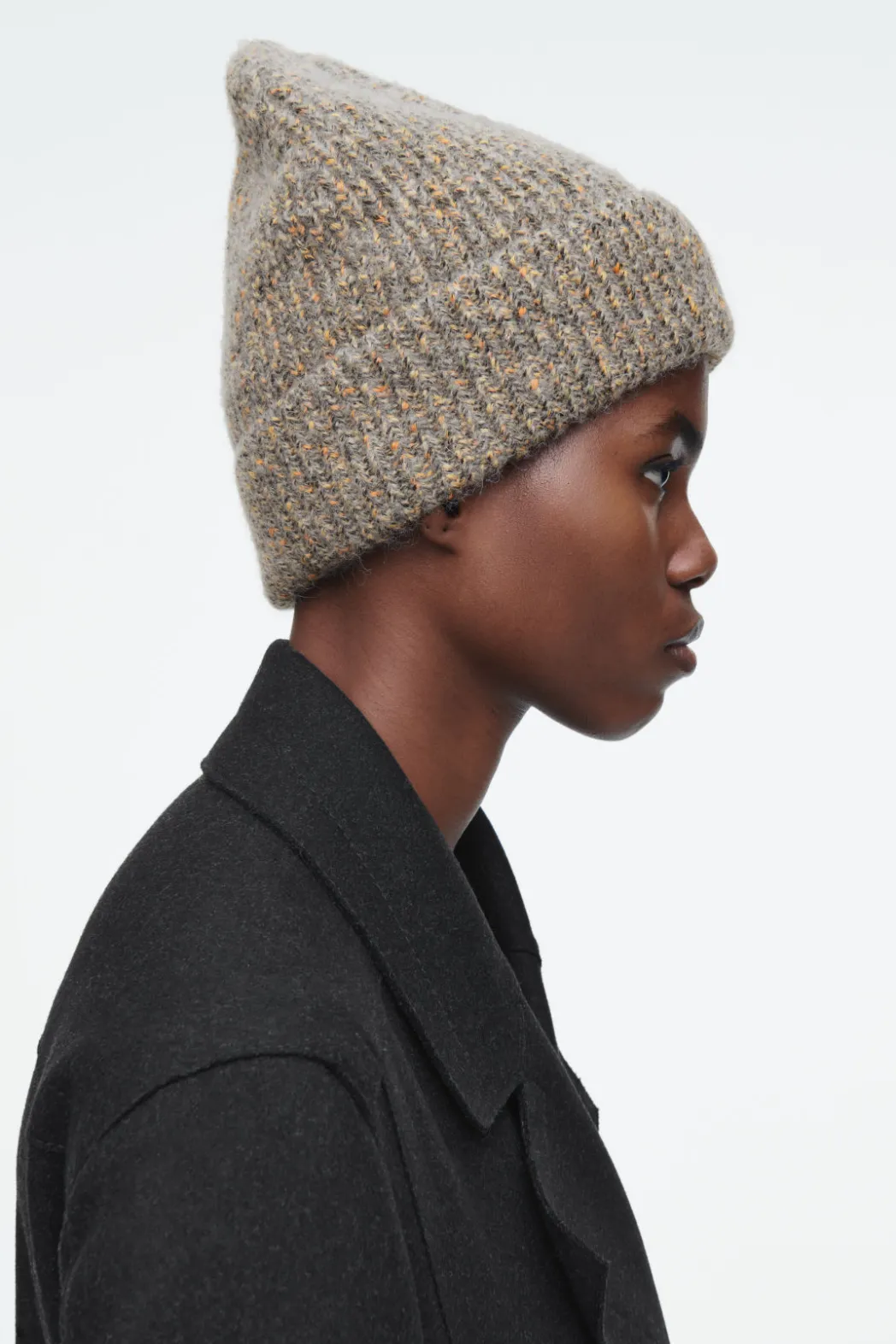 Discount COS MÉLANGE WOOL-BLEND BEANIE BEIGE MÉLANGE