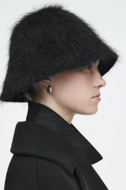 Clearance COS MOHAIR BUCKET HAT BLACK