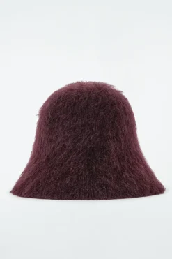 Hot COS MOHAIR BUCKET HAT BURGUNDY