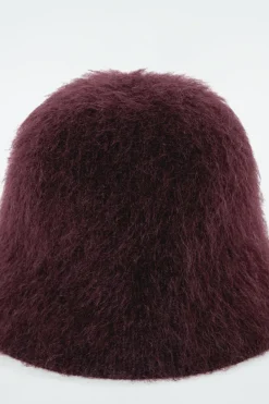 Hot COS MOHAIR BUCKET HAT BURGUNDY