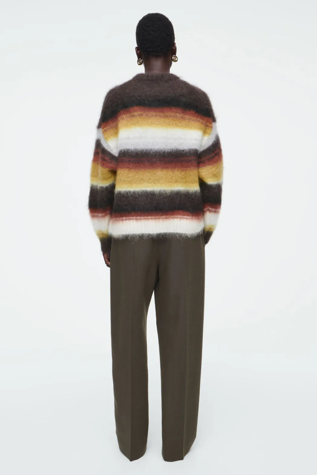 Best COS MOHAIR CREW-NECK SWEATER BROWN / STRIPED