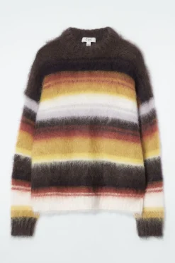 Best COS MOHAIR CREW-NECK SWEATER BROWN / STRIPED
