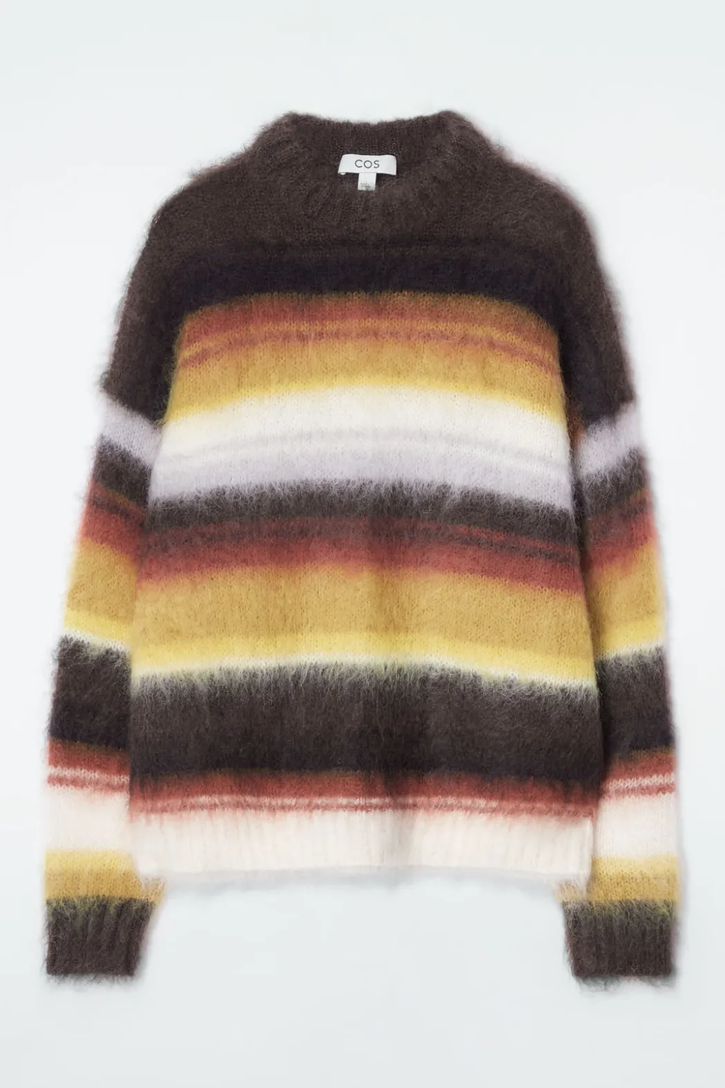 Best COS MOHAIR CREW-NECK SWEATER BROWN / STRIPED