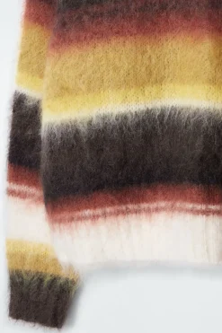 Best COS MOHAIR CREW-NECK SWEATER BROWN / STRIPED