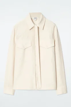Sale COS NECK-TIE SHIRT ECRU