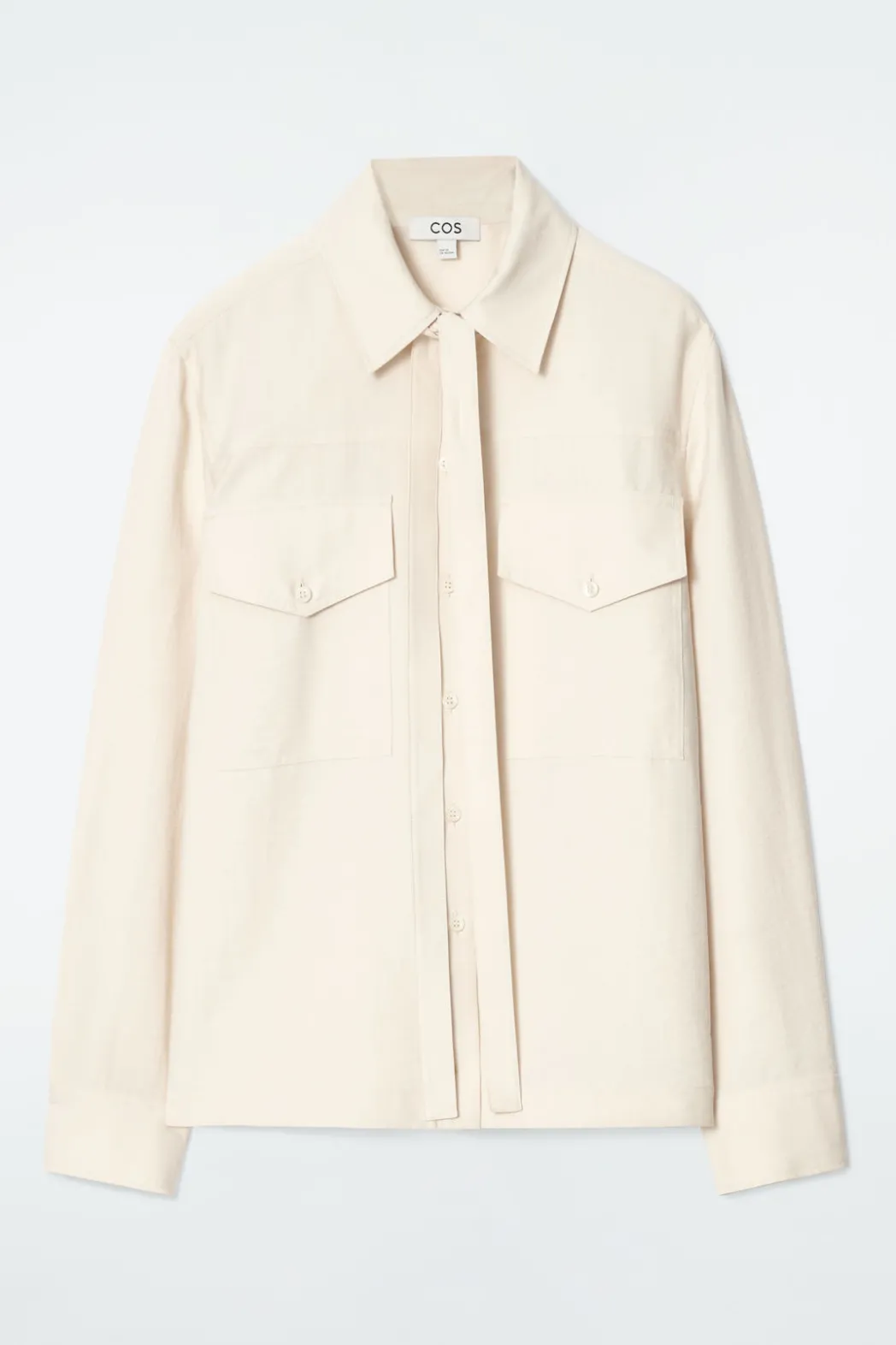 Sale COS NECK-TIE SHIRT ECRU