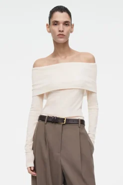 Best COS OFF-THE-SHOULDER MERINO WOOL TOP OFF-WHITE