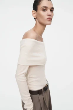 Best COS OFF-THE-SHOULDER MERINO WOOL TOP OFF-WHITE